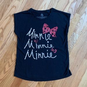 BOGO Disney Girls L Black Minnie Mouse Dolman Tee